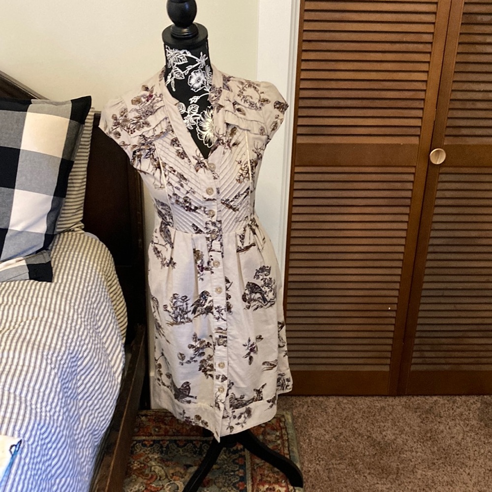 Maeve tan corduroy animal print dress